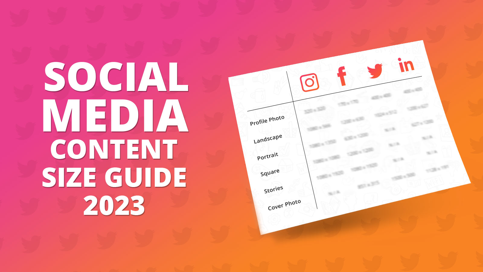 Social Media Content Size Guide 2023